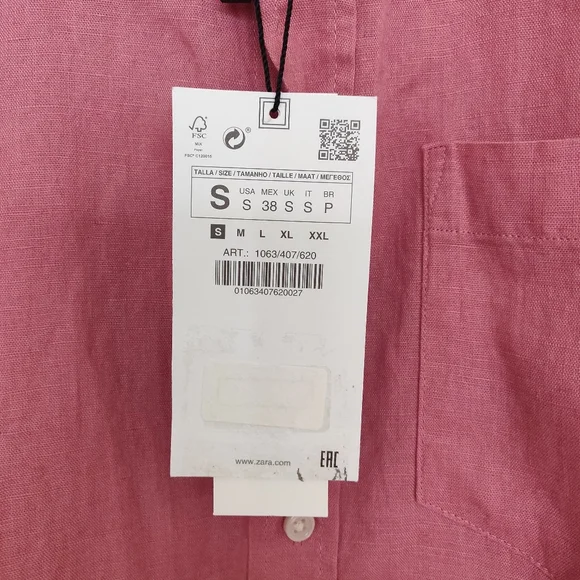 Men Zara Cotton Linen Shirt, S, Newer worn - Picture 6 of 6